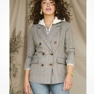Matilda Jane Good Hart Blazer Size Small Ruston Boyfriend Plaid Preppy